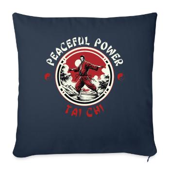 Tai Chi Taijiquan Peaceful Power Tai Chi Chuan - Sofa pillowcase 17,3'' x 17,3'' (45 x 45 cm) - navy - Front