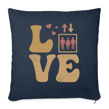 Mécanicien d’ascenseur LOVE - Housse de coussin décorative 45 x 45 cm - bleu marine - Devant