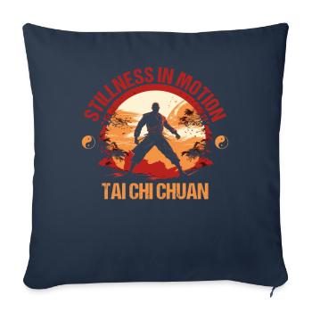 Taijiquan Stillness in Motion Tai Chi Chuan - Housse de coussin décorative 45 x 45 cm - bleu marine - Devant