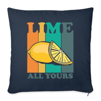 Lime All Yours Vintage Lemon Retro Lemon Juice - Sofa pillowcase 17,3'' x 17,3'' (45 x 45 cm) - navy - Front
