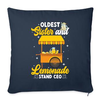 Sœur aînée et PDG de Lemonade Stand Lemonade Crew - Housse de coussin décorative 45 x 45 cm - bleu marine - Devant