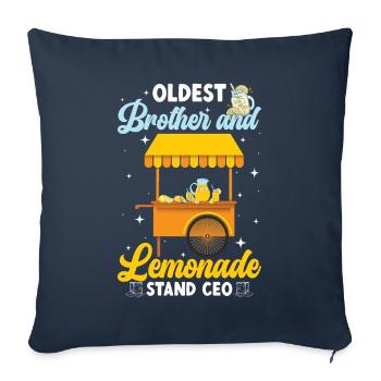 Frère aîné Lemonade Stand PDG Lemonade Crew - Housse de coussin décorative 45 x 45 cm - bleu marine - Devant