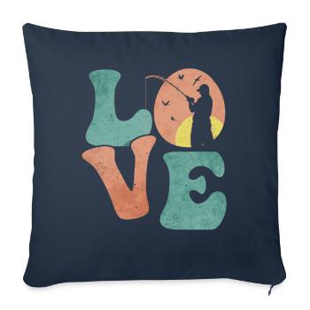 Pêche en haute mer Pêcheuse Pêcheuse AMOUR - Housse de coussin décorative 45 x 45 cm - bleu marine - Devant