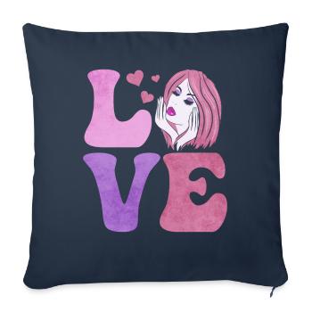 Dermatologue Dermatologie Soins de la peau LOVE - Housse de coussin décorative 45 x 45 cm - bleu marine - Devant