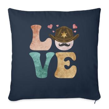 Shérif adjoint Police Application de la loi - Housse de coussin décorative 45 x 45 cm - bleu marine - Devant