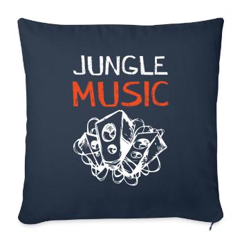 Musique de la jungle - Housse de coussin décorative 45 x 45 cm - bleu marine - Devant