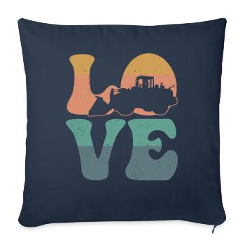 Opérateur d’équipement lourd bulldozer HEO Truck LO - Housse de coussin décorative 45 x 45 cm - bleu marine - Devant