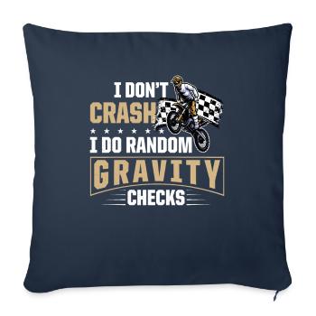 Random Gravity Checks Motocross Gift Dirt Bike - Sofa pillowcase 17,3'' x 17,3'' (45 x 45 cm) - navy - Front