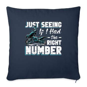 Motocross Meme Motocross Riding Seeing Right Number - Sofa pillowcase 17,3'' x 17,3'' (45 x 45 cm) - navy - Front