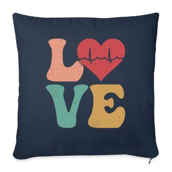 Infirmière cardiaque cardiologie SNC LOVE - Housse de coussin décorative 45 x 45 cm - bleu marine - Devant
