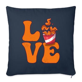 Les ailes de poulet LOVE - Housse de coussin décorative 45 x 45 cm - bleu marine - Devant