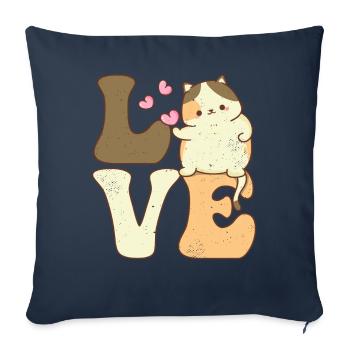 Chonk Cat Meme LOVE Fat Cats - Sofa pillowcase 17,3'' x 17,3'' (45 x 45 cm) - navy - Front