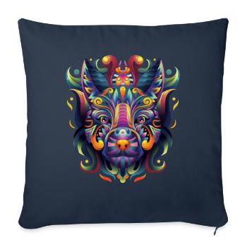 Artwork Dog Festival EDM Art - Housse de coussin décorative 45 x 45 cm - bleu marine - Devant
