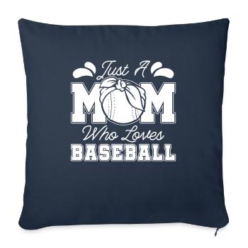 Baseball Baseball Maman - Housse de coussin décorative 45 x 45 cm - bleu marine - Devant