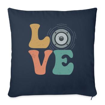 Ingénieur du son de l’église Technicien audio LOVE - Housse de coussin décorative 45 x 45 cm - bleu marine - Devant