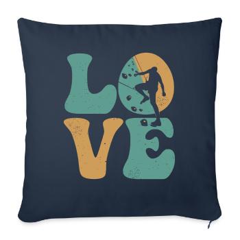 Grimpeur grimpeur de bloc LOVE - Housse de coussin décorative 45 x 45 cm - bleu marine - Devant