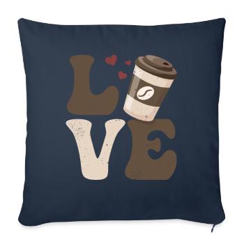 Coffee Caffeine LOVE - Sofa pillowcase 17,3'' x 17,3'' (45 x 45 cm) - navy - Front