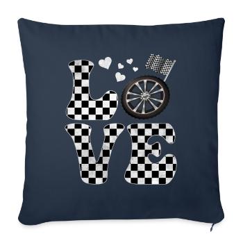 Drag Racing Drag Race LOVE - Sofa pillowcase 17,3'' x 17,3'' (45 x 45 cm) - navy - Front