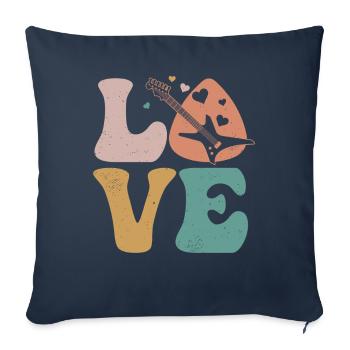 E-Gitarre Elektronische Gitarre LOVE - Sofakissenbezug 45 x 45 cm - Navy - Vorne