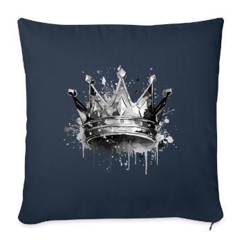Symbole de la couronne - Housse de coussin décorative 45 x 45 cm - bleu marine - Devant
