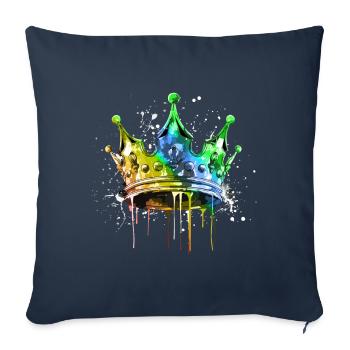 Crown Colorful King Symbol - Sofa pillowcase 17,3'' x 17,3'' (45 x 45 cm) - navy - Front
