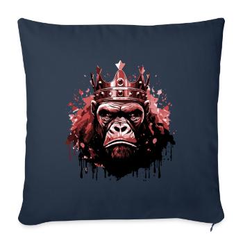 Gorilla Crown Symbol Portait - Sofa pillowcase 17,3'' x 17,3'' (45 x 45 cm) - navy - Front