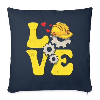 Engineer Engineering LOVE - Sofa pillowcase 17,3'' x 17,3'' (45 x 45 cm) - navy - Front