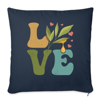 LOVE Essential Oil - Sofa pillowcase 17,3'' x 17,3'' (45 x 45 cm) - navy - Front