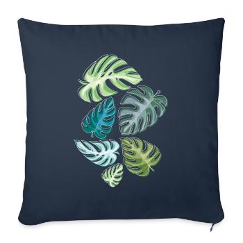 Feuilles, Tropical, Forêt tropicale, Forêt tropicale, Nature, Plante - Housse de coussin décorative 45 x 45 cm - bleu marine - Devant
