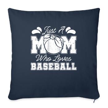Baseball Baseball Maman - Housse de coussin décorative 45 x 45 cm - bleu marine - Devant