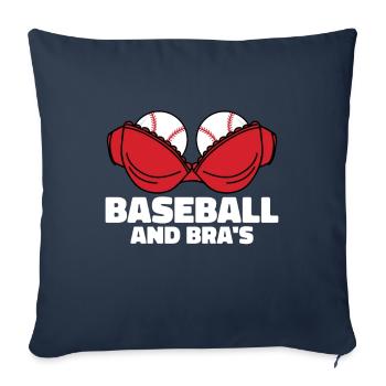 Baseball drôle de maman de baseball - Housse de coussin décorative 45 x 45 cm - bleu marine - Devant