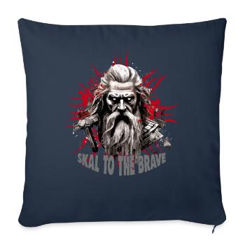Skal to the brave Viking culture - Sofa pillowcase 17,3'' x 17,3'' (45 x 45 cm) - navy - Front