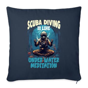 Scuba diver, instructor and fun snorkeling - Sofa pillowcase 17,3'' x 17,3'' (45 x 45 cm) - navy - Front