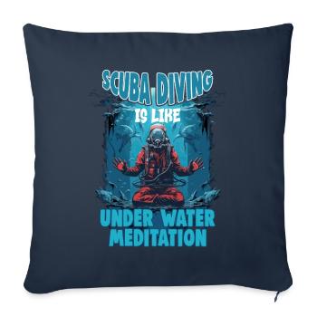 Scuba diver, instructor and fun snorkeling - Sofa pillowcase 17,3'' x 17,3'' (45 x 45 cm) - navy - Front