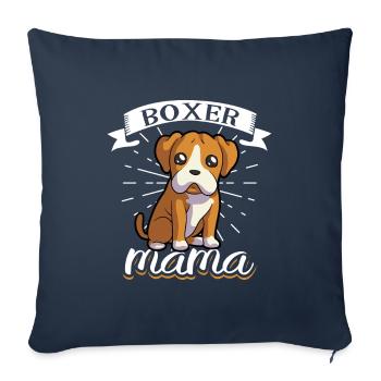 Boxer Maman - Boxeur - Housse de coussin décorative 45 x 45 cm - bleu marine - Devant