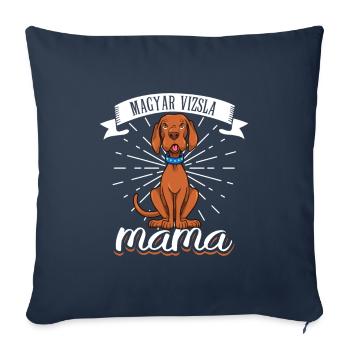 Magyar Vizsla Mama - Magyar Vizsla - Housse de coussin décorative 45 x 45 cm - bleu marine - Devant