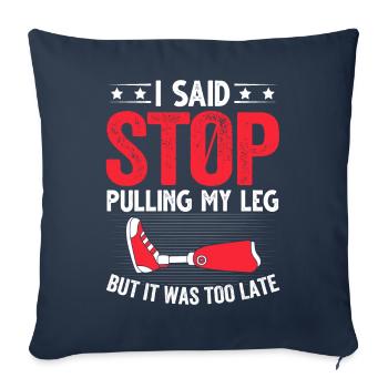 Funny prosthetic leg - Sofa pillowcase 17,3'' x 17,3'' (45 x 45 cm) - navy - Front