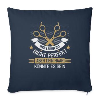 Friseurin Barber Frisörin Friseursalon - Sofakissenbezug 45 x 45 cm - Navy - Vorne