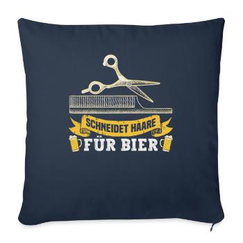 Friseurin Barber Frisörin Friseursalon - Sofakissenbezug 45 x 45 cm - Navy - Vorne