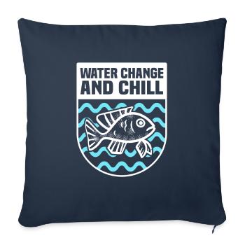Water change and chill Aquarist Fish Lovers - Sofa pillowcase 17,3'' x 17,3'' (45 x 45 cm) - navy - Front