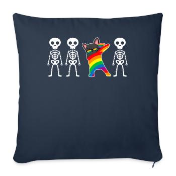 Furry Fandom Fursona Fur Suit LGBTQ Rainbow - Sofa pillowcase 17,3'' x 17,3'' (45 x 45 cm) - navy - Front