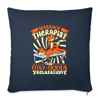 Fuchs bei der Massage - Sofakissenbezug 45 x 45 cm - Navy - Vorne