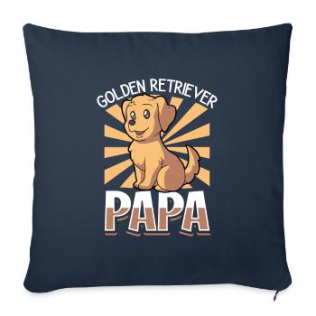Golden Retriever Papa - Golden Retriever - Sofa pillowcase 17,3'' x 17,3'' (45 x 45 cm) - navy - Front
