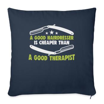 hairdresser, barber, hairdresser, hair salon - Sofa pillowcase 17,3'' x 17,3'' (45 x 45 cm) - navy - Front