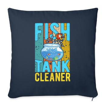 Fish tank cleaner Aquarist Fish Lover Aquarium - Sofa pillowcase 17,3'' x 17,3'' (45 x 45 cm) - navy - Front