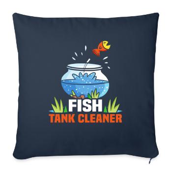 Fish tank cleaner Aquarist Fish Lover Aquarium - Sofa pillowcase 17,3'' x 17,3'' (45 x 45 cm) - navy - Front