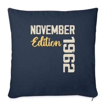 Born in November 1962 - Edition 1962 - Sofa pillowcase 17,3'' x 17,3'' (45 x 45 cm) - navy - Front