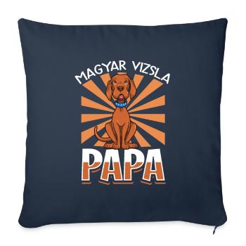 Magyar Vizsla Papa - Magyar Vizsla - Housse de coussin décorative 45 x 45 cm - bleu marine - Devant