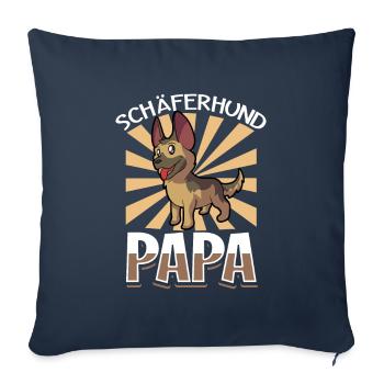Papa Berger Allemand - Berger Allemand - Housse de coussin décorative 45 x 45 cm - bleu marine - Devant