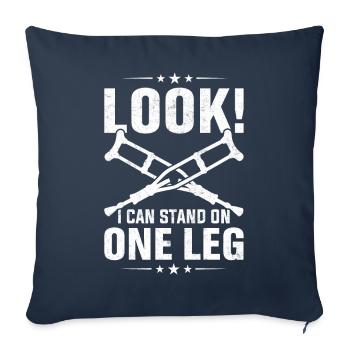 Funny prosthetic leg for amputees - Sofa pillowcase 17,3'' x 17,3'' (45 x 45 cm) - navy - Front